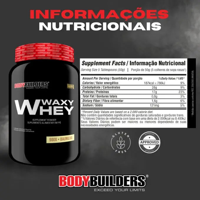 Whey Protein Waxy Whey 2kg - Suplemento em pó para fisiculturistas para ganho de massa muscular