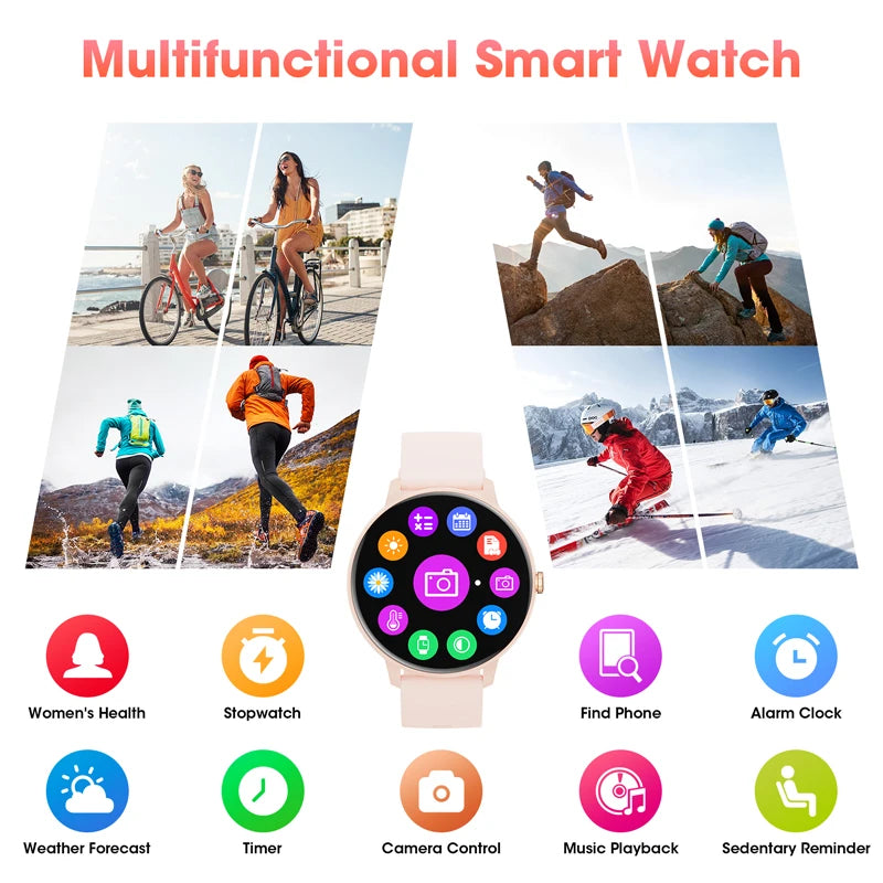 Karchilor 2024 Smartwatch Feminino Bluetooth Call 1.39 Tela sensível ao toque relógios inteligentes para homens Monitoramento de saúde Ip67Fitness à prova d'água