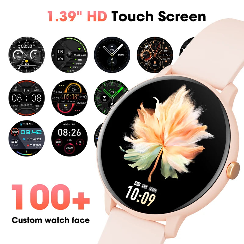 Karchilor 2024 Smartwatch Feminino Bluetooth Call 1.39 Tela sensível ao toque relógios inteligentes para homens Monitoramento de saúde Ip67Fitness à prova d'água