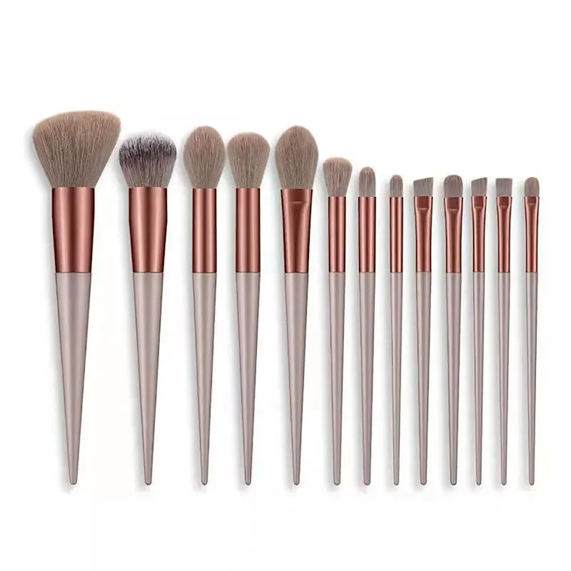 Conjunto de pincéis de maquiagem macios e macios de 13 unidades para cosméticos Fundação Blush em pó Sombra Kabuki Mistura Pincel de maquiagem Ferramenta de beleza