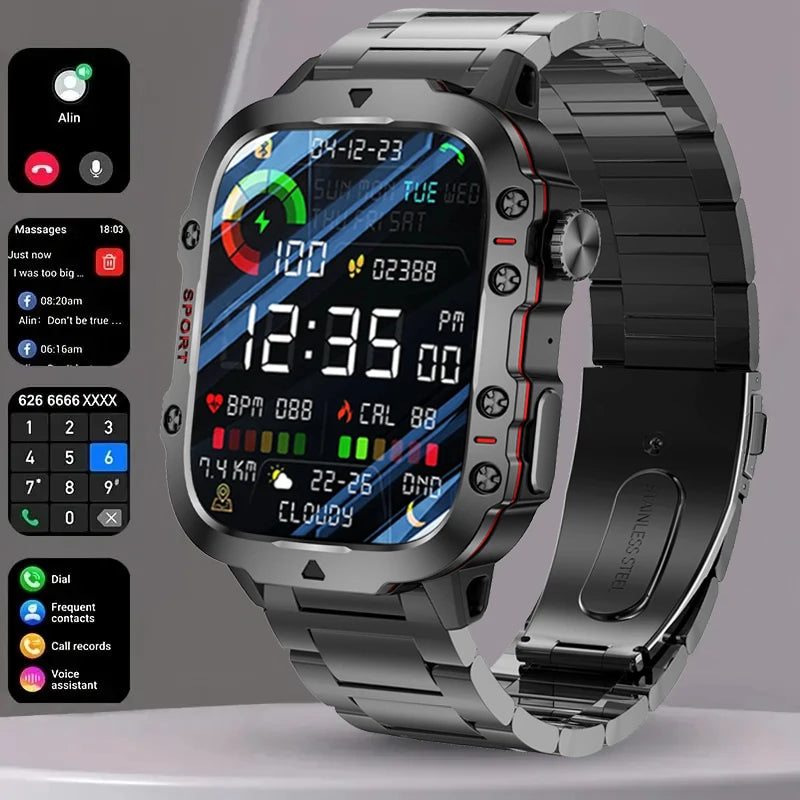 2024 Relógio Inteligente Ao Ar Livre Masculino 2.01 "Tela 3AT Relógios À Prova D'Água Bluetooth Call Ai Voice Sport Smartwatch Para Android Xiaomi IOS