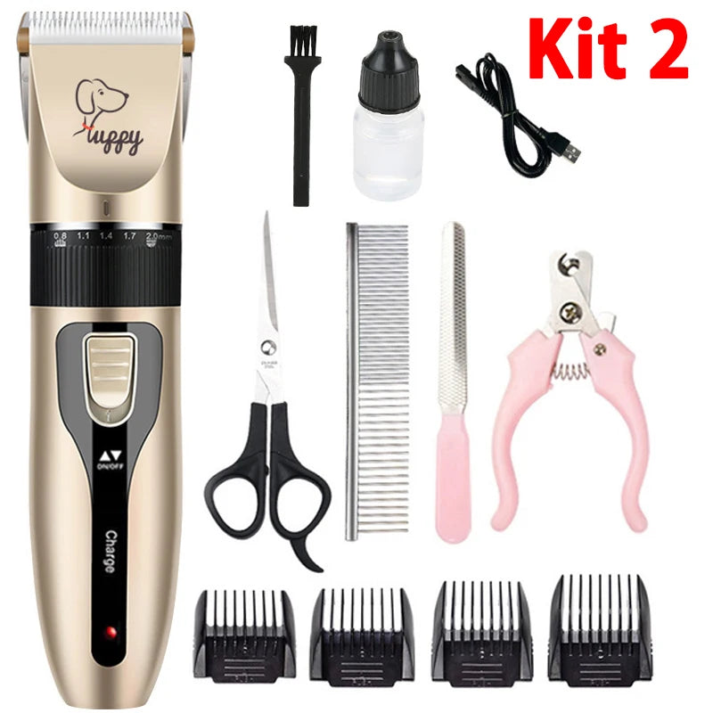 Kit de tosquiadeira elétrica para animais de estimação para cães Reachageable Trimmer Corte de cabelo Removedor de corte de cabelo de gato Conjunto de máquina profissional