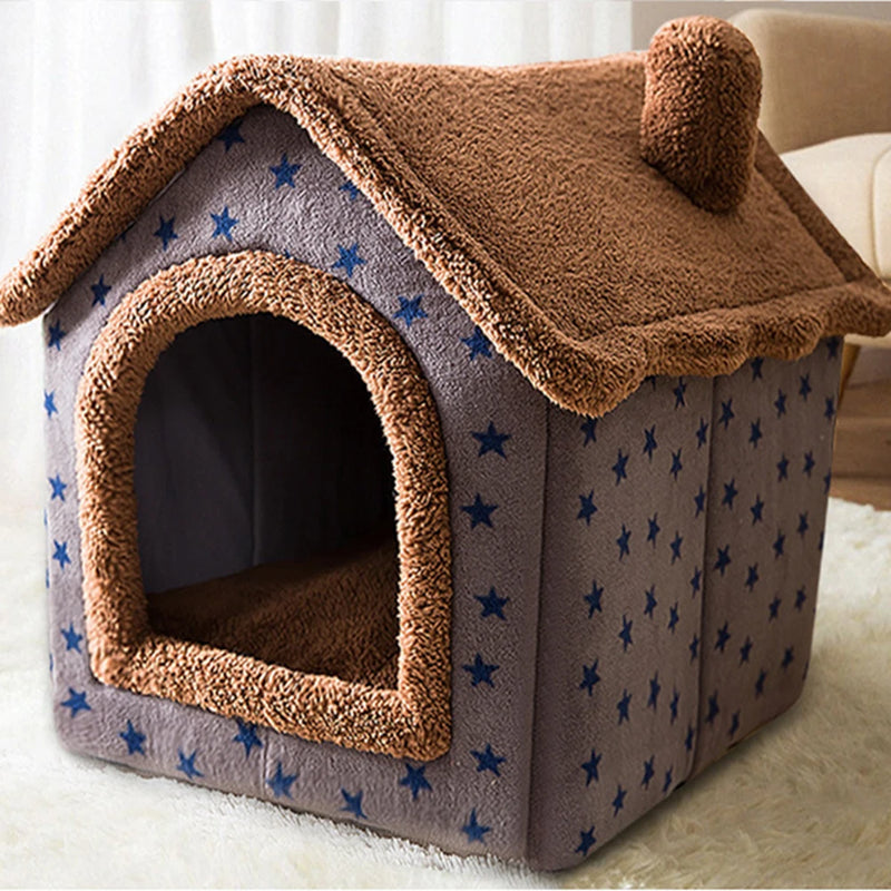 Cama para Gatos para Animais de Estimação Casa para Dormir Almofada Removível & Lavada Quente Cama para Cães Caverna Interna Tipo Fechado Casa de Tenda Suprimentos para Gatinhos Carpete