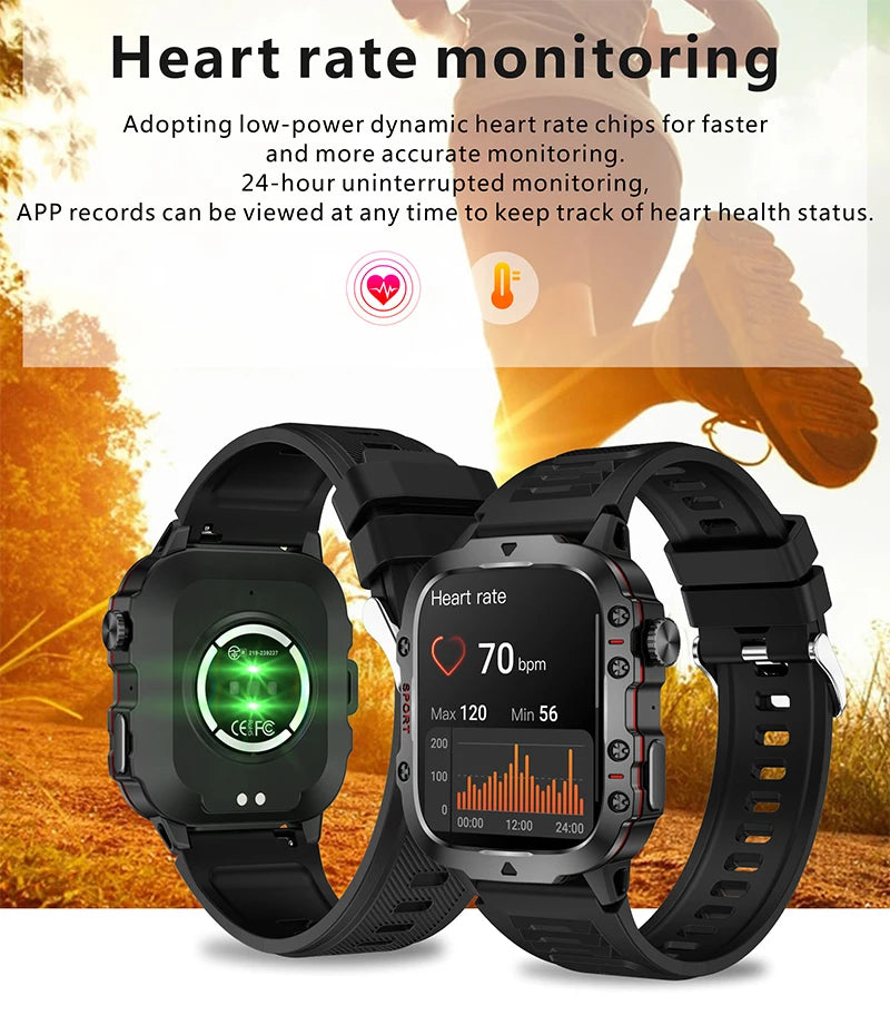 2024 Relógio Inteligente Ao Ar Livre Masculino 2.01 "Tela 3AT Relógios À Prova D'Água Bluetooth Call Ai Voice Sport Smartwatch Para Android Xiaomi IOS