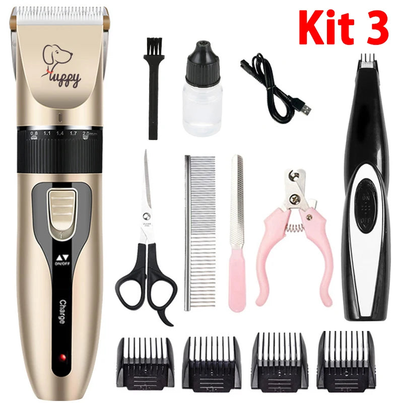 Kit de tosquiadeira elétrica para animais de estimação para cães Reachageable Trimmer Corte de cabelo Removedor de corte de cabelo de gato Conjunto de máquina profissional