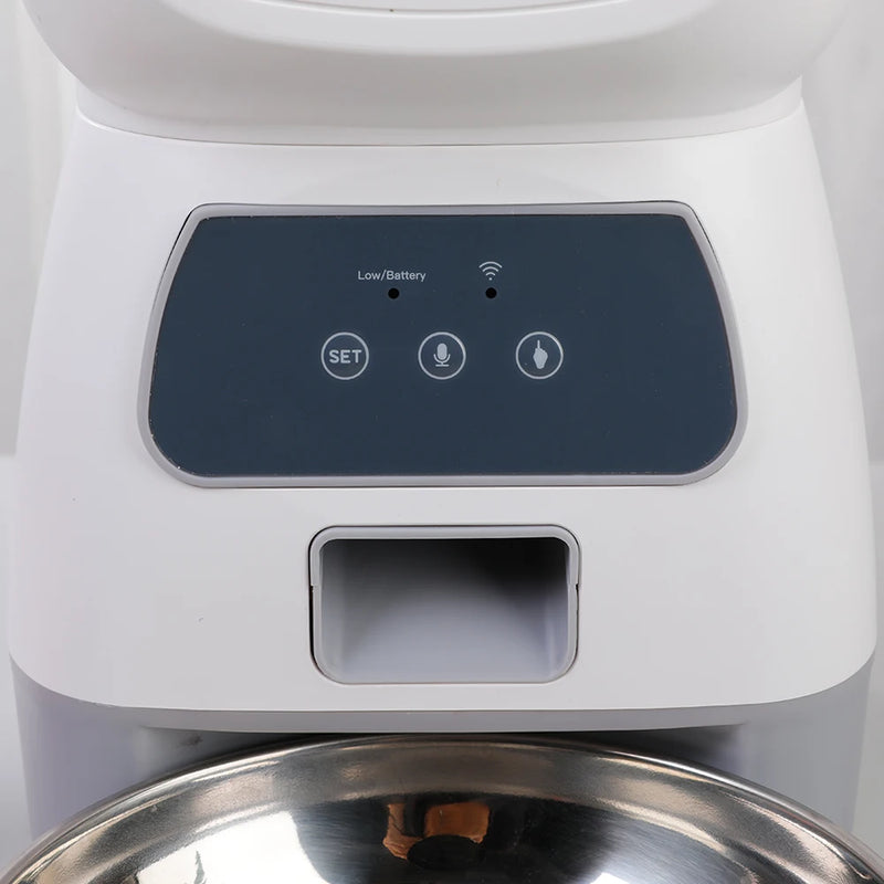 Alimentador automático para animais de estimação 3.5L para gatos WiFi Smart Swirl Slow Dog Feeder com gravador de voz Dispensador de comida para gatos de grande capacidade