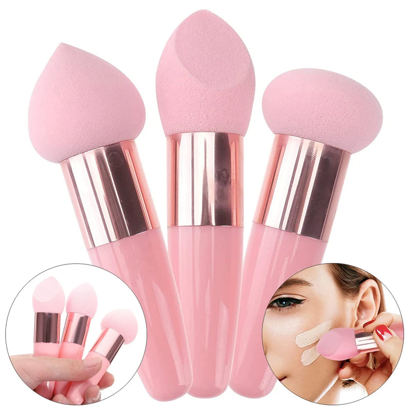 3 Pçs / set Cosmético Puff Foundation Pó Maquiagem Escova Mulheres Rosto BB Creme Corretivo Aplicador Profissional Beleza Maquiagem Ferramentas