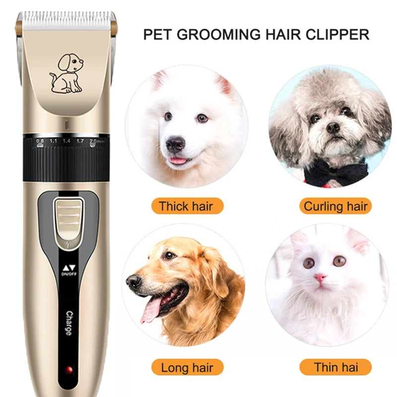 Kit de tosquiadeira elétrica para animais de estimação para cães Reachageable Trimmer Corte de cabelo Removedor de corte de cabelo de gato Conjunto de máquina profissional