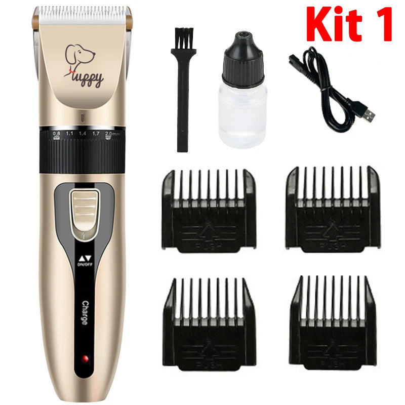 Kit de tosquiadeira elétrica para animais de estimação para cães Reachageable Trimmer Corte de cabelo Removedor de corte de cabelo de gato Conjunto de máquina profissional