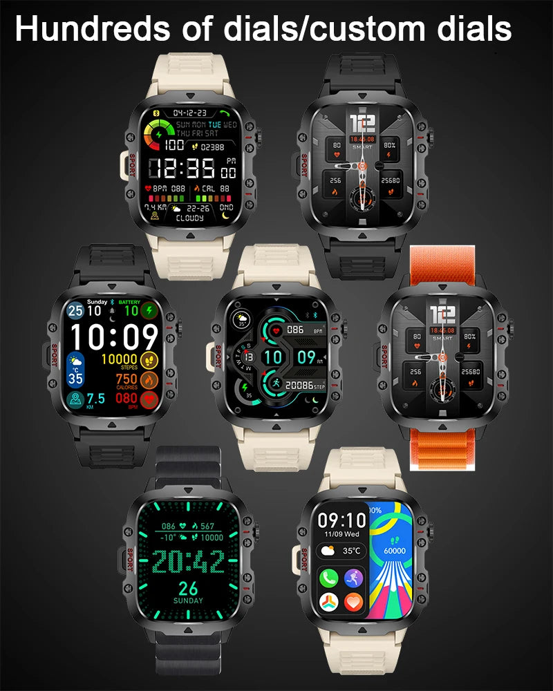 2024 Relógio Inteligente Ao Ar Livre Masculino 2.01 "Tela 3AT Relógios À Prova D'Água Bluetooth Call Ai Voice Sport Smartwatch Para Android Xiaomi IOS